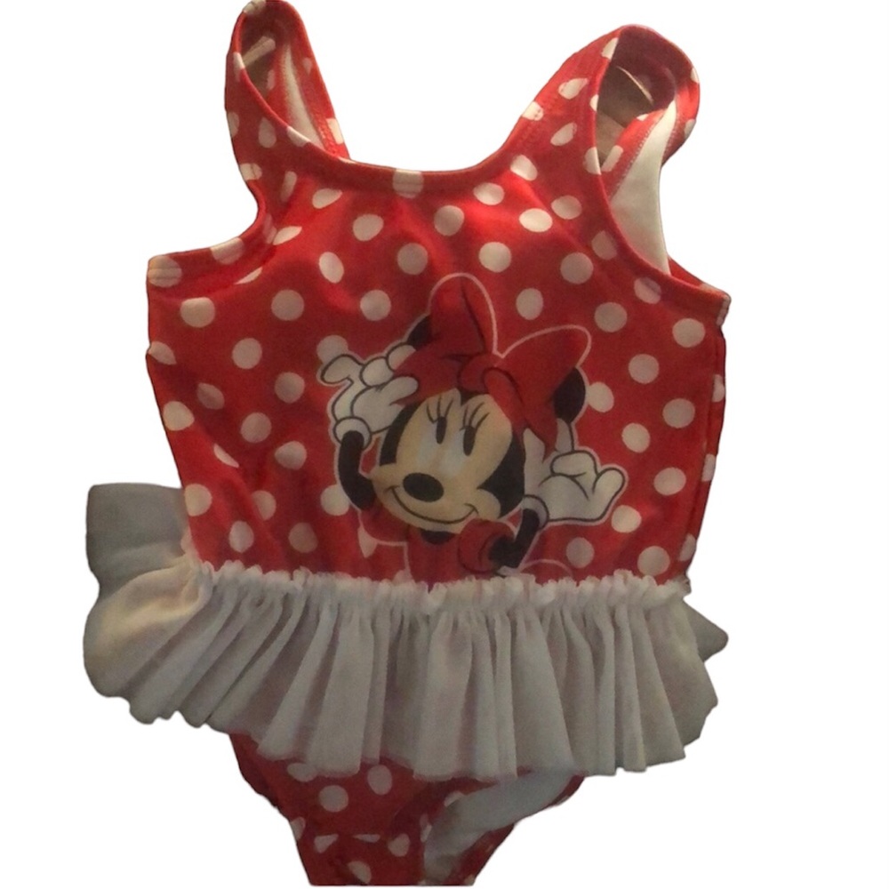 Minnie Mouse ruffles poka dot swim suit